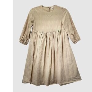 Mauve Dress Girls 12Y‎ Beige Cotton Hemp Textured Boho 3/4 Sleeve